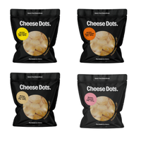 Four Mini Cheese Dots packs: Original Recipe, Vintage Cheddar, Cacio e Pepe and Pepperoni.